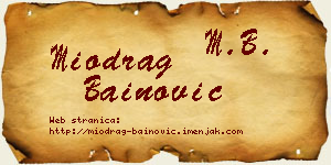 Miodrag Bainović vizit kartica